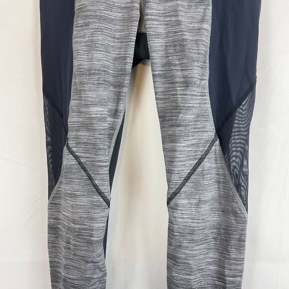 Lululemon Leggings 6 Gray Heather Space Dye Mesh Details Zipper Pocket - Picture 3 of 12